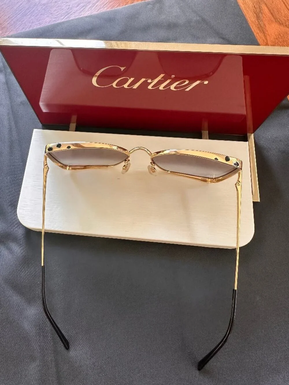 NEW Cartier CT0299S Panthére Gold Oversized Square Sunglasses Luxury Designer